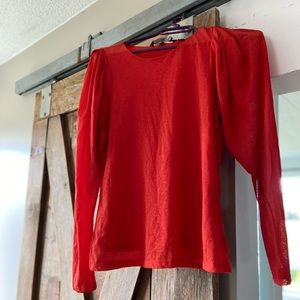 Vera Moda puffy sleeve orange long sleeve